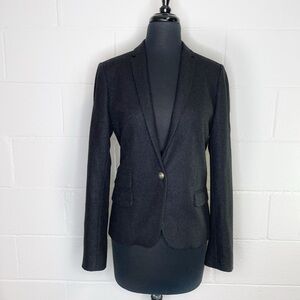 Zadig & Voltaire Volta Black And Silver Metallic Wool Blend Blazer